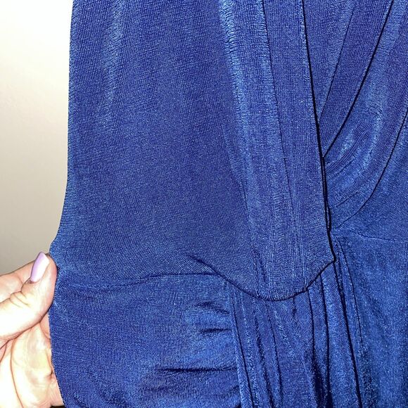 Lulus Dreamy Date Blue Surplice Midi Dress Size M - Picture 3 of 6